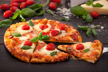 Fresh Vegetable and Cheese Pizza with Ingredients