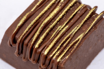 Chocolate sweets on a white background