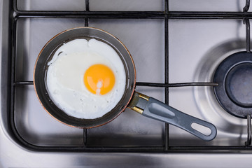 fried eggs in a pan