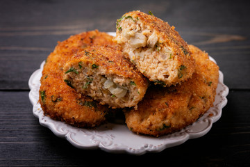 Cutlets stuffed with mushrooms
