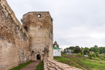 Fototapeta na wymiar The Izborsk fortress. The ruins of the oldest stone fortress in Russia. Izborsk, Pskov region, Russia