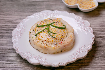 Baked fish fillet with sauce
