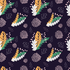 Floral seamless pattern in hand drawn style. Surface pattern design for clothes, covers