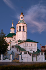 Fototapeta na wymiar Church of St. Michael the Archangel in the sunset light. Tobolsk. Russia