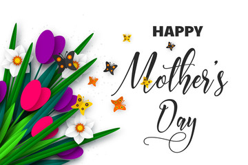 Happy Mothers day greeting poster.