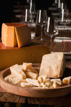 Parmigiano Cravero (foreground) and Gouda L'amuse (background).
