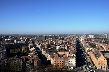 Bruxelles : Panorama sur la ville du haut de la Basilique de Koekelberg (Belgique)