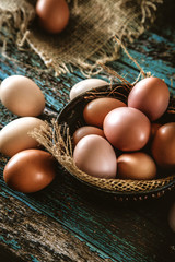 Eggs  on wood
