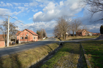 Fototapeta na wymiar The small village of Batinjani near Dulovac in Bjelovar-Bilogora County, Slavonia, Eastern Croatia