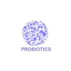 Probiotics logo. Bacteria logo. Concept of healthy nutrition ingredient for therapeutic purposes. Simple flat style trend modern logotype graphic design isolated
