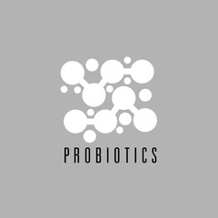 Probiotics logo. Bacteria logo. Concept of healthy nutrition ingredient for therapeutic purposes. Simple flat style trend modern logotype graphic design isolated