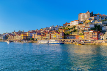 Fototapeta na wymiar Panoramic view of Old Porto city on the Douro River, Portugal