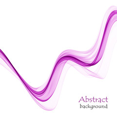 Abstract waves of purple on a white background