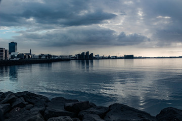 iceland capital city Reykjavik waterfront skyline photo
