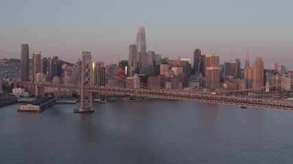 San Francisco aerial downtown skyline buildings drone
