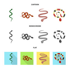 Vector illustration of mammal and danger symbol. Set of mammal and medicine stock symbol for web.