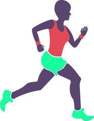 Illustration of athlete running - marathon, fitness