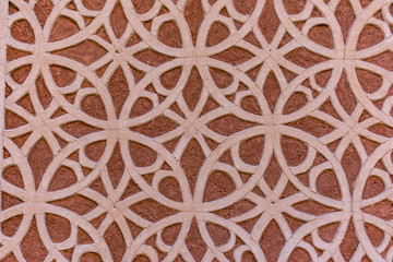 Traditional decorative pattern of the facades of the houses in the historic Jewish quarter of Segovia. Also called sgraffito (Spain)