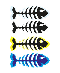 Fish skeleton  icon illustration isolated on white background
