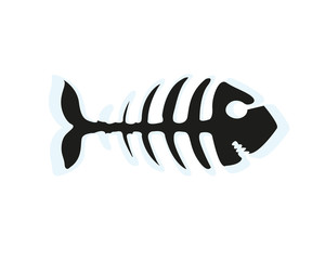 Fish skeleton vector icon illustration isolated on white background