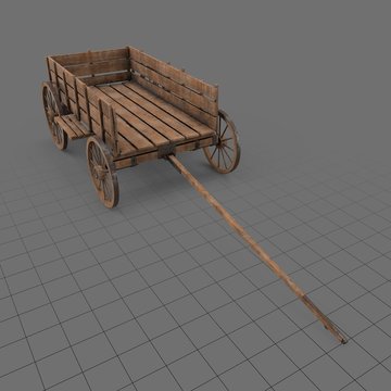 Vintage wooden cart 2