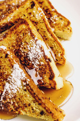 French Toast with Syrup Close Up