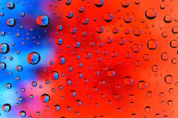 Water drop color Red and blue