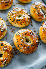 Freshly baked bagels