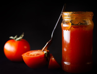 bottle of fresh tomato sauce