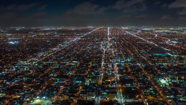 MIAMI, FLORIDA, USA - JANUARY 2019: Aerial drone panorama view flight over Miami Overtown and Little Havana.