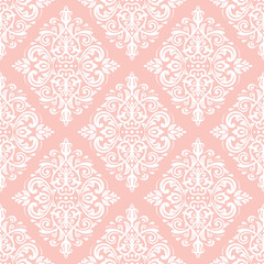 Classic seamless white pattern. Damask orient ornament. Classic vintage background