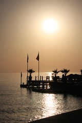 Desert pier in the early morning.