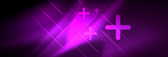 Obraz premium Shiny glowing lights neon color design background