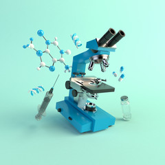 Science chemistry concept 3d render