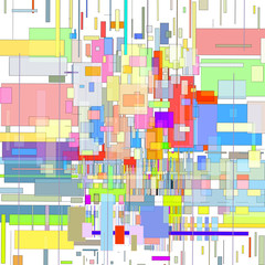 Abstract multicolor  image  of colored geometric shapes   