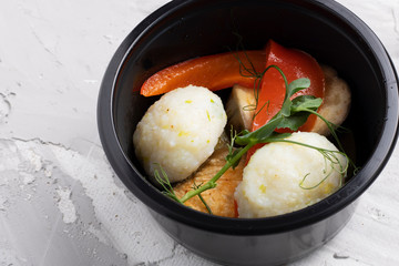 cuisine steamed rice with shrimp