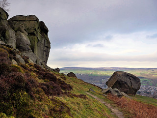Cow and Calf rocks at Ilkley Moor, Yorkshire