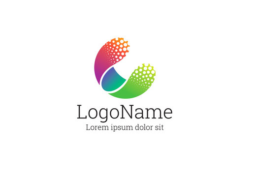 Multicolored Round Logo Layout
