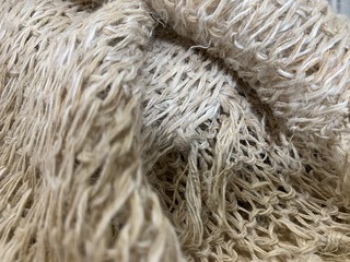The closed up of light brown Hemp fibers texture as natural background