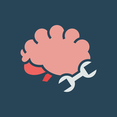 Line icon brain repair