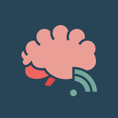 Line icon brain waves