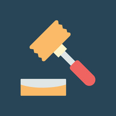 Line icon steak and hammer