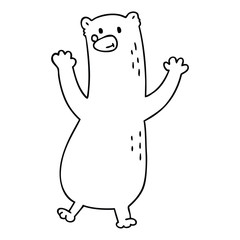 quirky line drawing cartoon bear