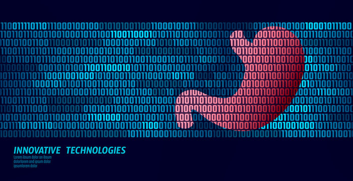 Healthy stomach digestion internal organs. Binary code data flow. Doctor online innovative technology vector illustration