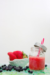 Fresh fruit juice with space for texts