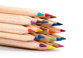 Color pencils isolated on white background