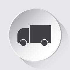 lorry car - simple gray icon on white button