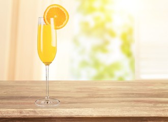 Cocktail orange drink on desk