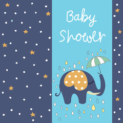 Baby Shower greeting card with Elephant