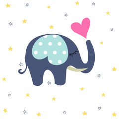 Baby Shower greeting card with Elephant